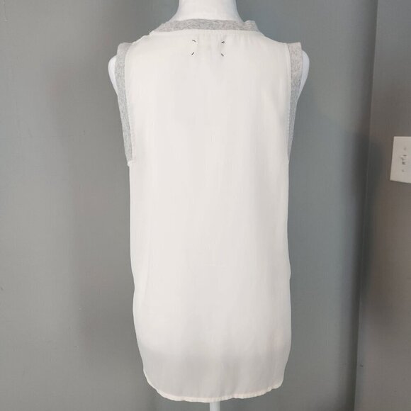 Lou & Grey Sleeveless Top, White and Gray. Size Small. Minimalist. Like New. - Picture 4 of 9